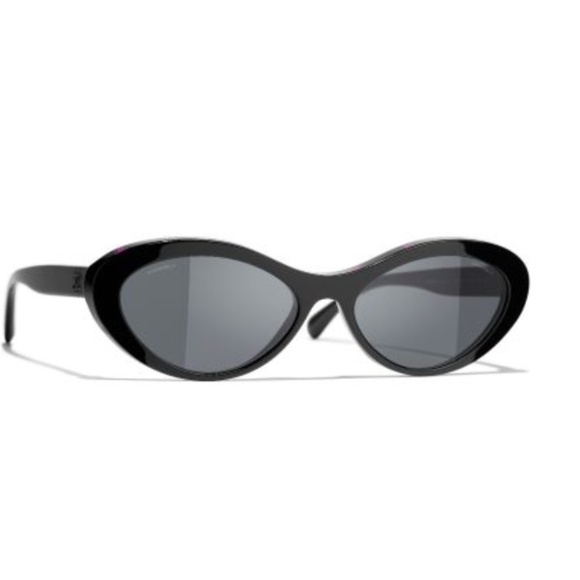 Chanel 5416 1711/S4 Black Pink Grey Sunglasses Authentic CH5416 - Picture 2 of 4